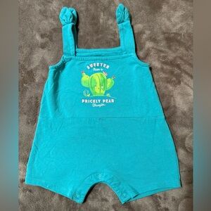 Wrangler Kids Cactus Print Teal Romper
